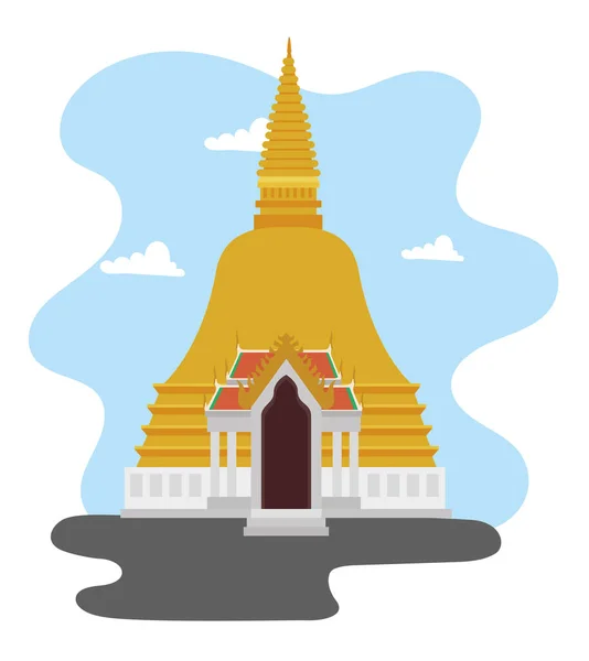 Wat Saket temple scene — Image vectorielle