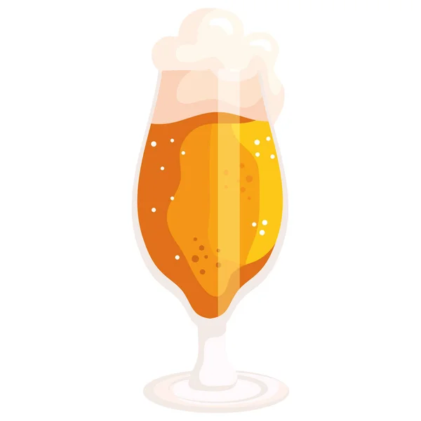 Copa cerveza bebida — Vector de stock