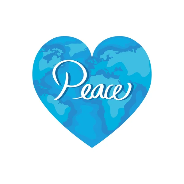 Peace world heart — ストックベクタ