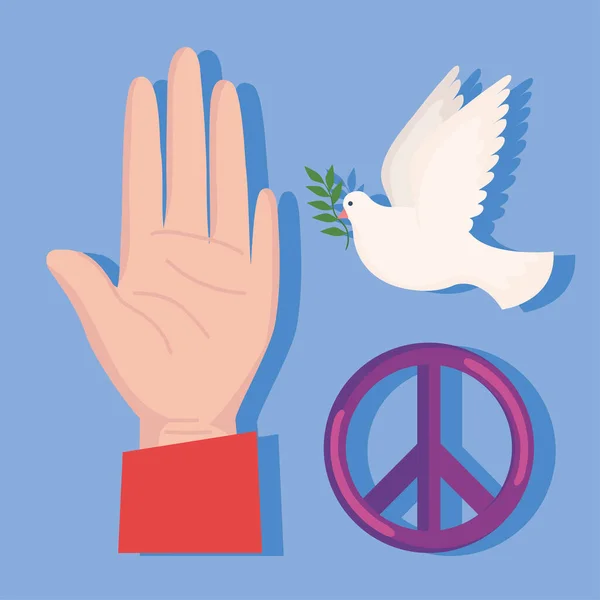 Three peace icons — 스톡 벡터
