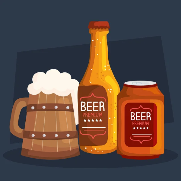 Öl drycker ikoner — Stock vektor
