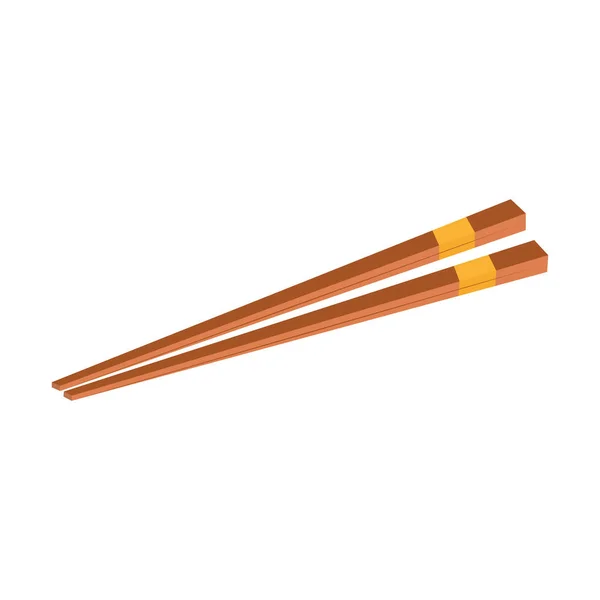 Wooden chopsticks cutleries —  Vetores de Stock