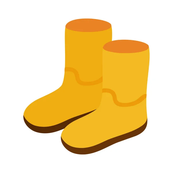 Bottes en caoutchouc jaune — Image vectorielle
