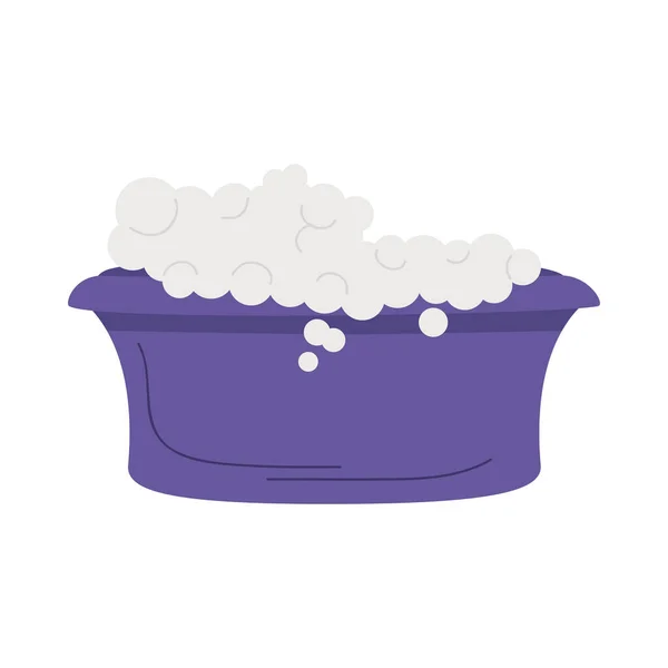 Purple tub and foam — Stock Vector