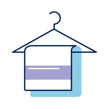 Havlu mandalda asılı.