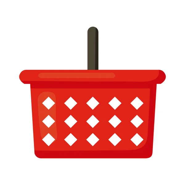 Cesta roja del supermercado — Vector de stock