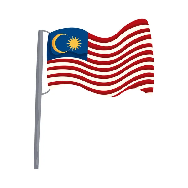 Malaysische Flagge geschwenkt — Stockvektor