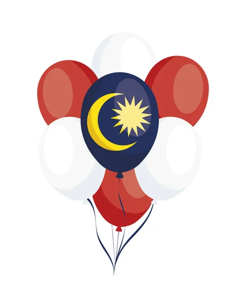 Globos malaysia bandera colores — Vector de stock