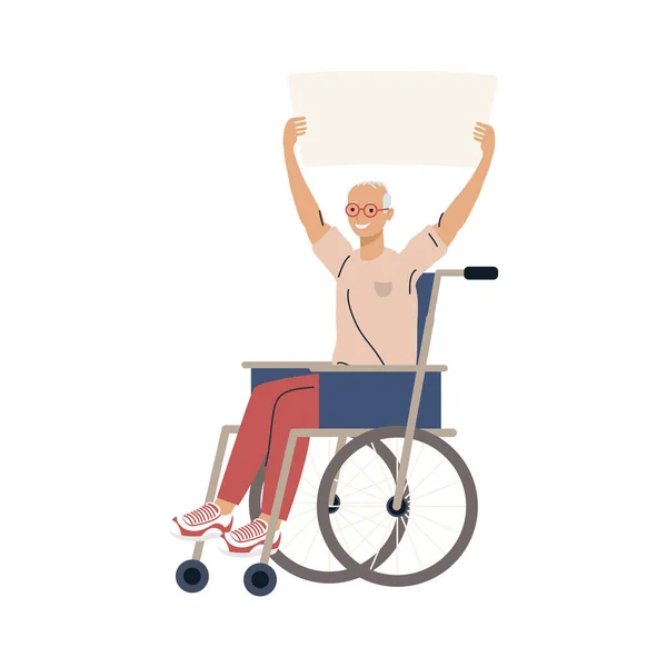 Παππούς σε αναπηρική καρέκλα — Διανυσματικό Αρχείο