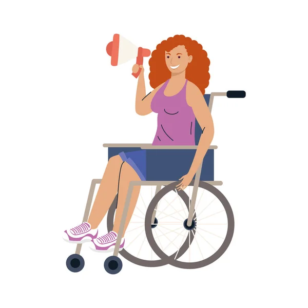 Mujer en silla de ruedas — Vector de stock