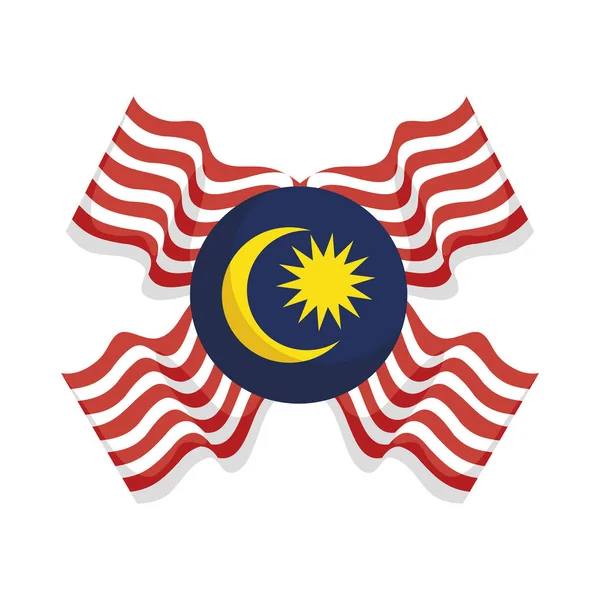 横越马来西亚国旗 — 图库矢量图片