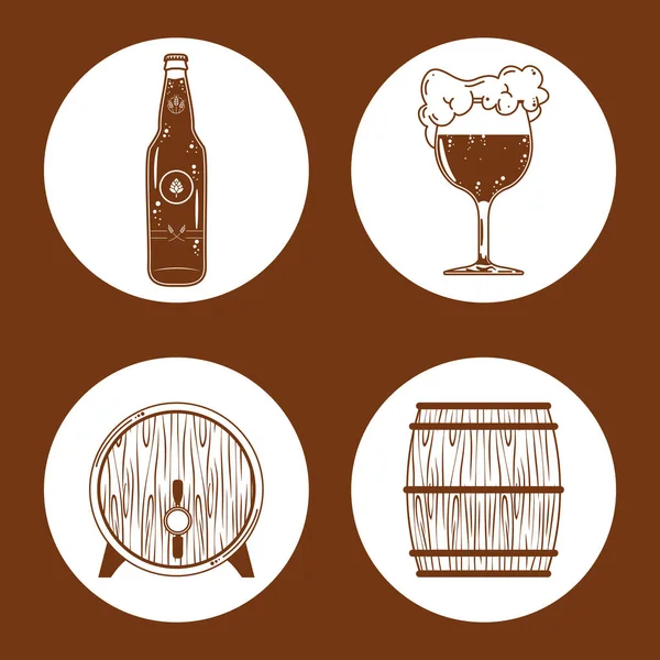 Bières quatre icônes — Image vectorielle