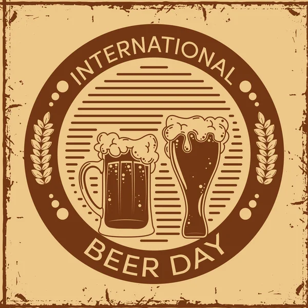 Διεθνής σφραγίδα ημέρας μπύρας — Διανυσματικό Αρχείο