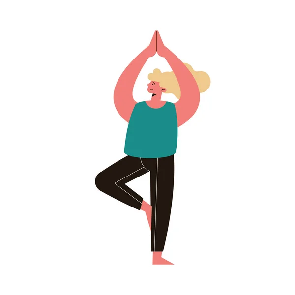 Mujer practicando yoga — Archivo Imágenes Vectoriales