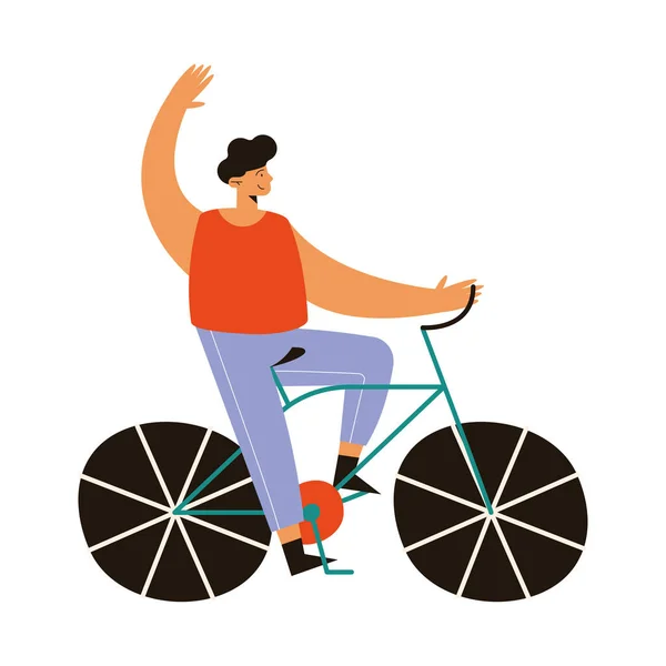 Bisikletli adam — Stok Vektör