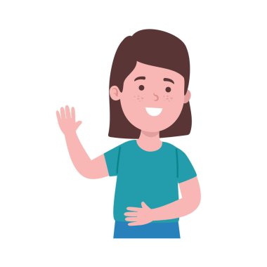 Kız elini kaldırdı.