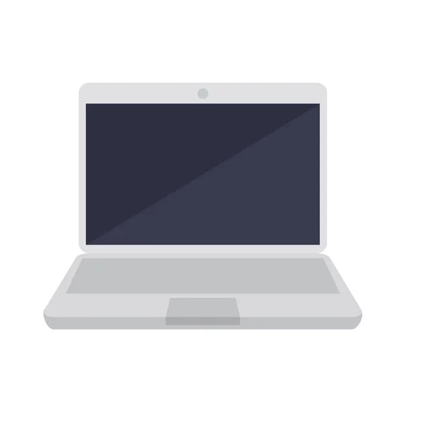 Open silver laptop — Stock Vector