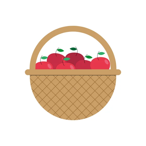 Apples fruits basket — Stock Vector