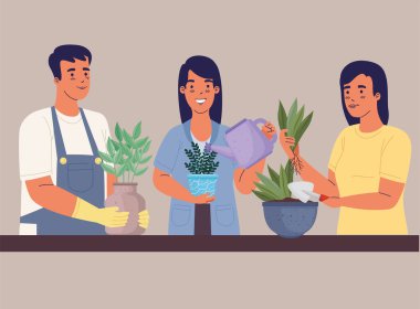 Bir grup bahçıvan.