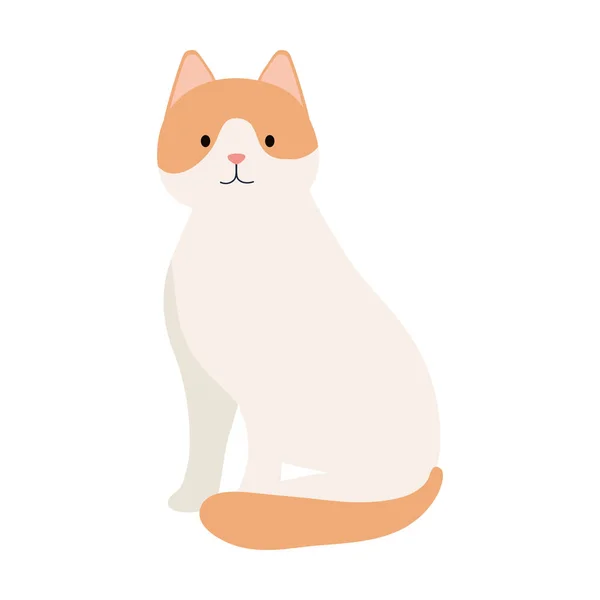 Cute white cat — Stock Vector