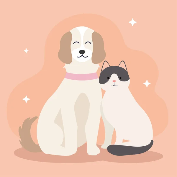 Twee mascottes domestics — Stockvector