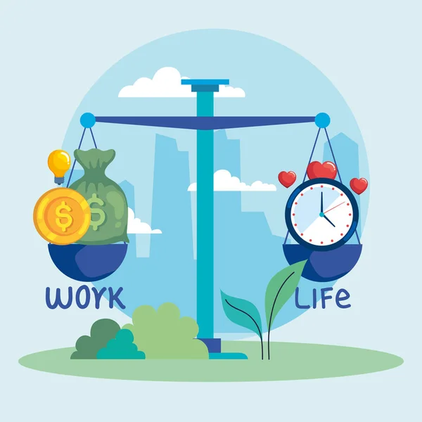 Equilibrio entre trabajo y vida — Vector de stock