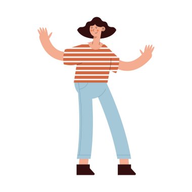 Çizgili tişörtlü kadın avatarı