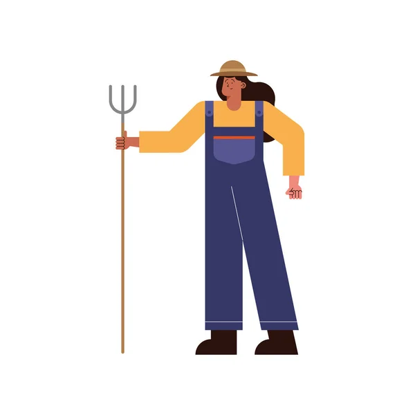 Caráter agricultor feminino — Vetor de Stock