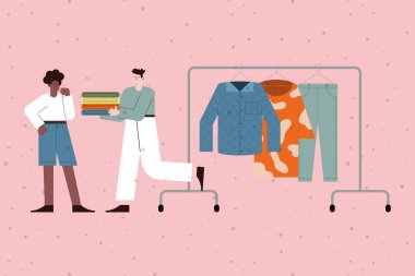 Kıyafet modasında bir çift.