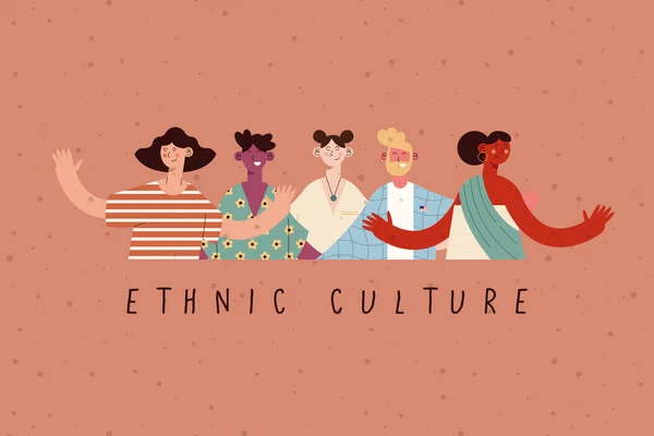 Culture ethnique personnes — Image vectorielle