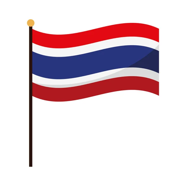 Thaiföld zászló integetett — Stock Vector