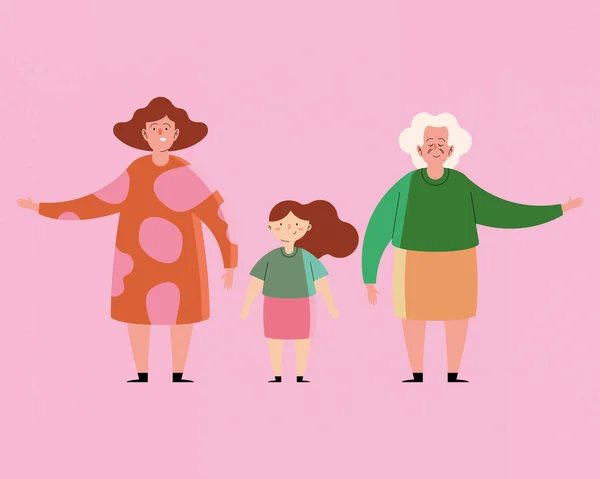 Büyükanneler ve torunlar. — Stok Vektör
