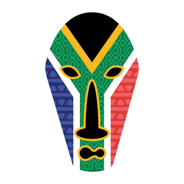 Mask with south african flag — Stockvektor