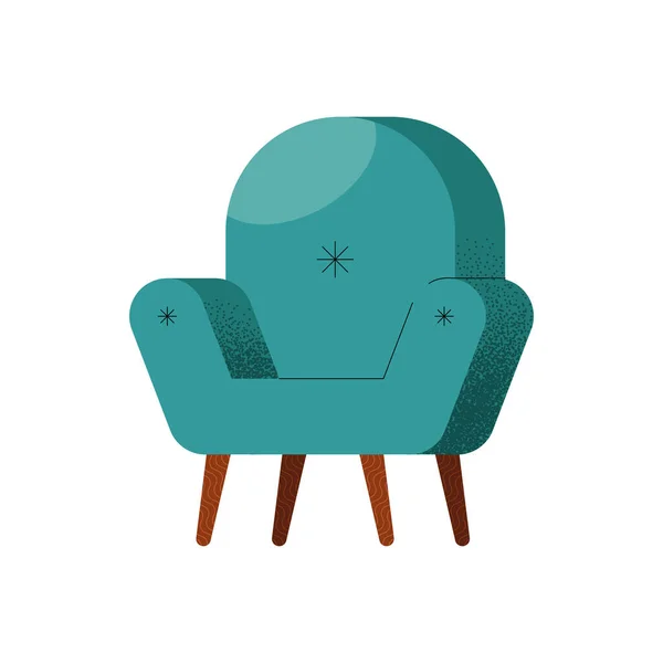 Canapé vert salon — Image vectorielle