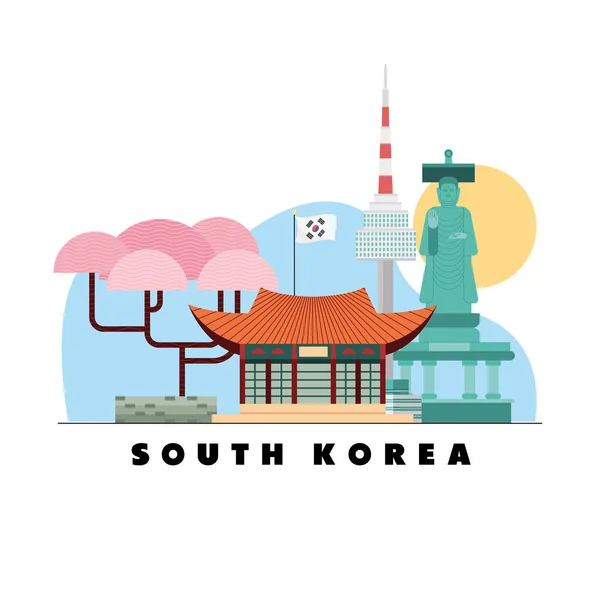 Άγαλμα δεντρόσπιτου της Νότιας Κορέας — Διανυσματικό Αρχείο