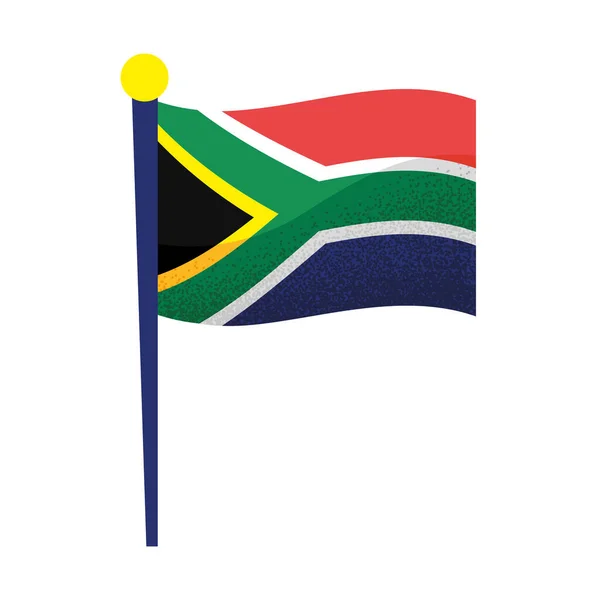 Bandera sudafricana ondeando — Archivo Imágenes Vectoriales