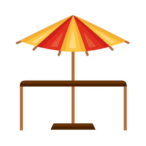 Nyári asztal esernyővel — Stock Vector