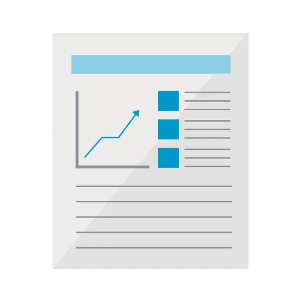 Seta aumento infográfico no documento —  Vetores de Stock