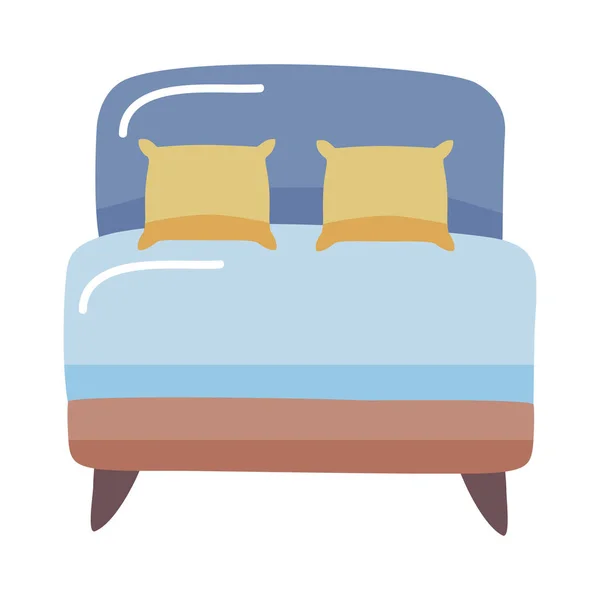 Icono de cama en casa — Vector de stock