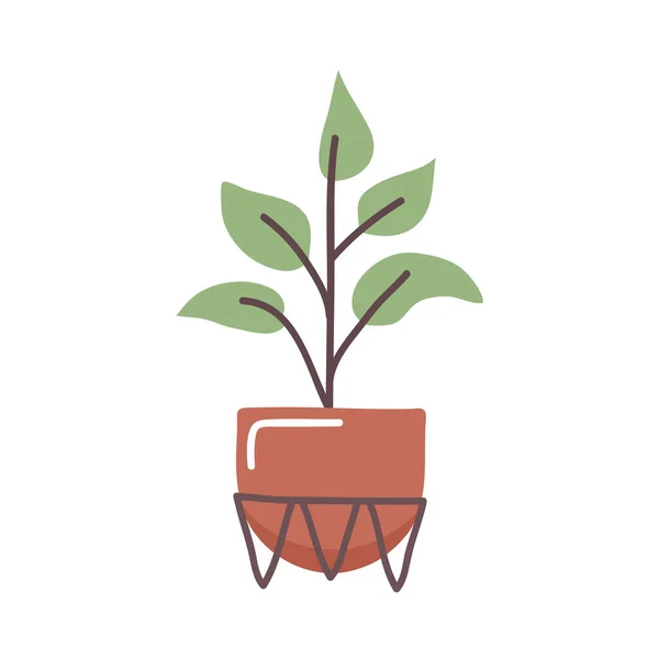 Plant inside pot — Stock Vector