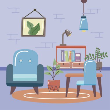 Rahat ve ev sandalyesi ve masa