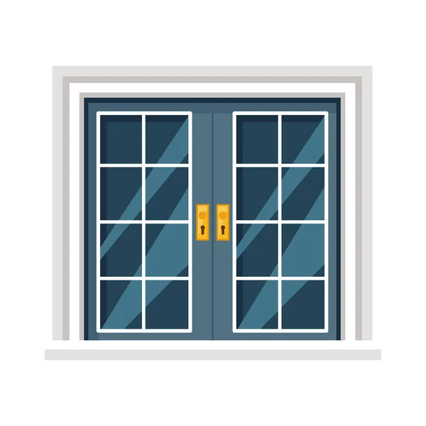Glazen voordeur — Stockvector