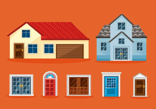 Houses icon set — Stock Vector