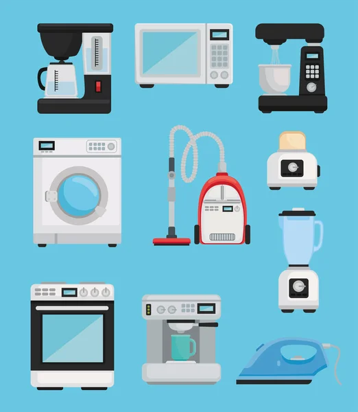 Iconen huishoudelijke apparaten — Stockvector