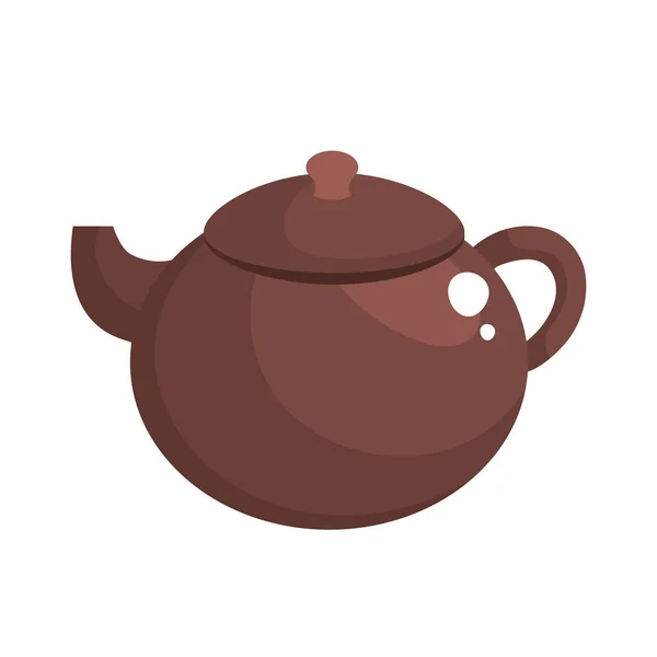 Porselein klei teakettle pictogram — Stockvector