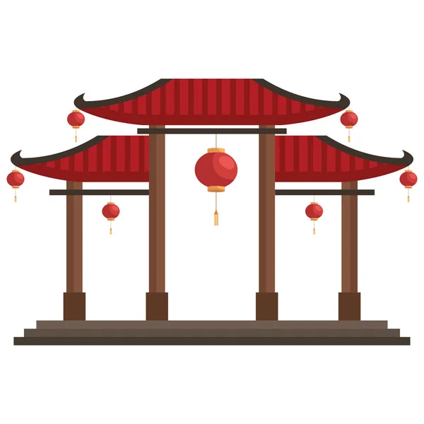 Geleneksel Çin tapınağı — Stok Vektör