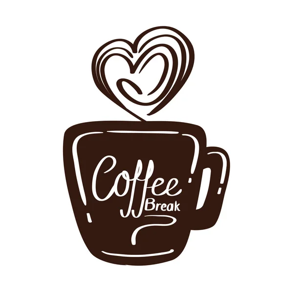 Tazza di caffè con cuore — Vettoriale Stock