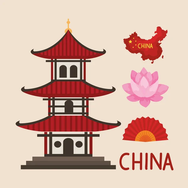 Ikonlar Çin kültürü — Stok Vektör