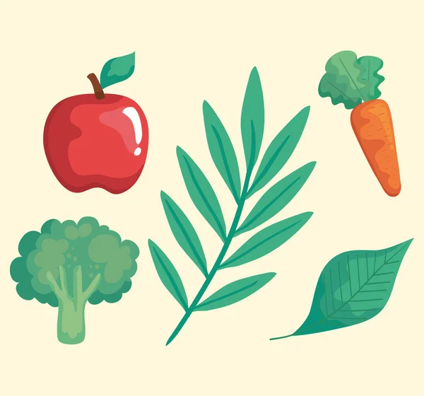 Набор иконок с овощами — стоковый вектор