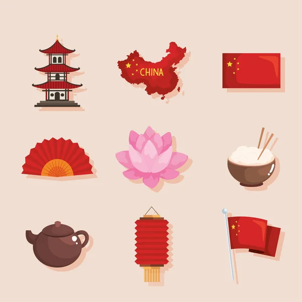 Chinese traditional icons — Stockvektor